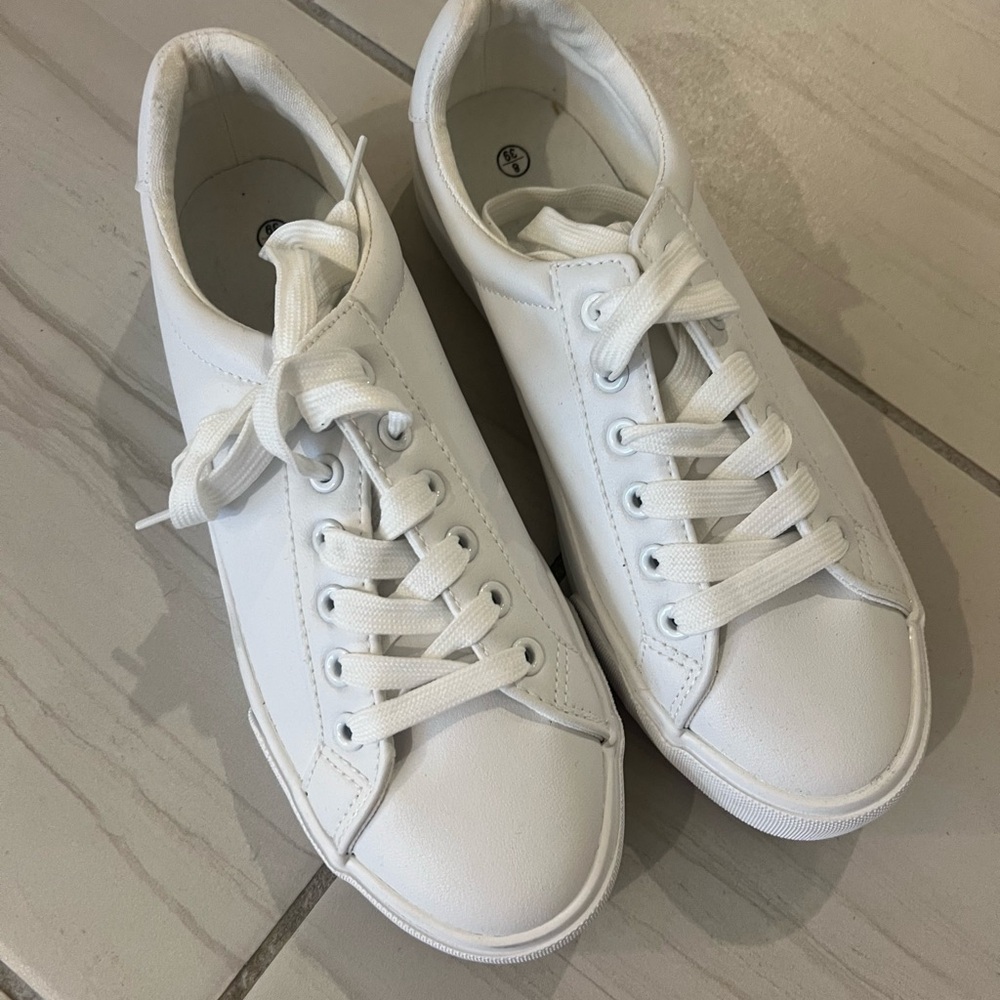 Brand New White PU Leather Womens Sneakers